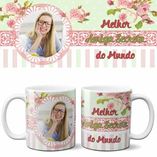 Pacote Artes Canecas Amigo Oculto Secreto Editável Mockups