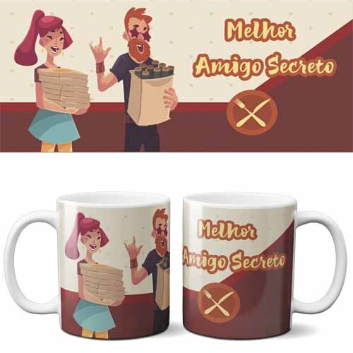 Pack Artes Amigo Oculto Secreto Editável Mockups Canecas