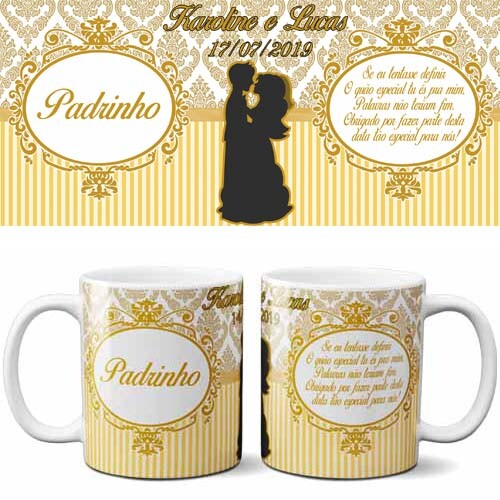 Artes Canecas Casamento Noivo Noiva Padrinhos Sublimação