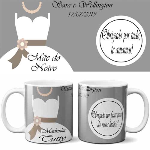 Estampas Casamento Noivo Noiva Padrinhos Sublimação Canecas