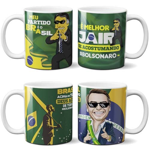 Artes Sublimação Canecas Bolsonaro Mockups Estampas