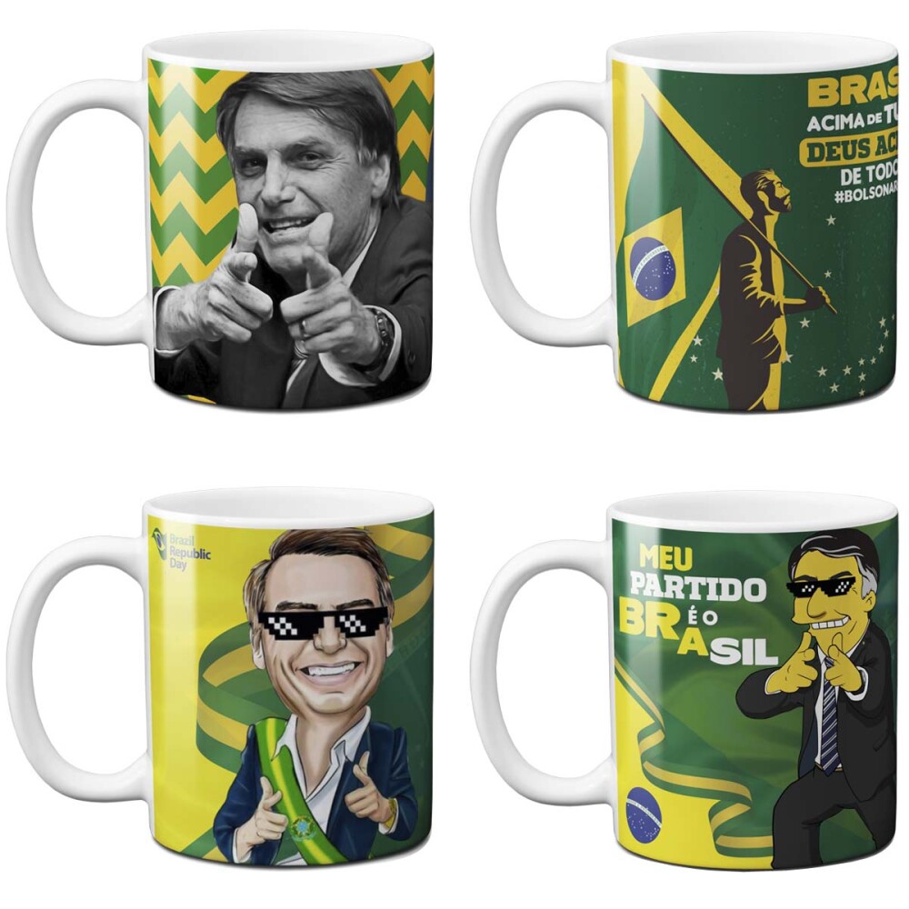 Pacote 15 Artes Bolsonaro Jair Sublimação Canecas