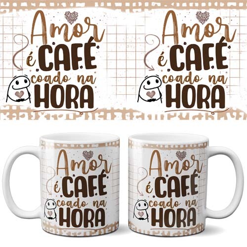 Artes Canecas Flork Café Editáveis Corel Mockups Sublimação