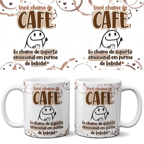 Estampas Canecas Flork Café Sublimação Mockups Artes