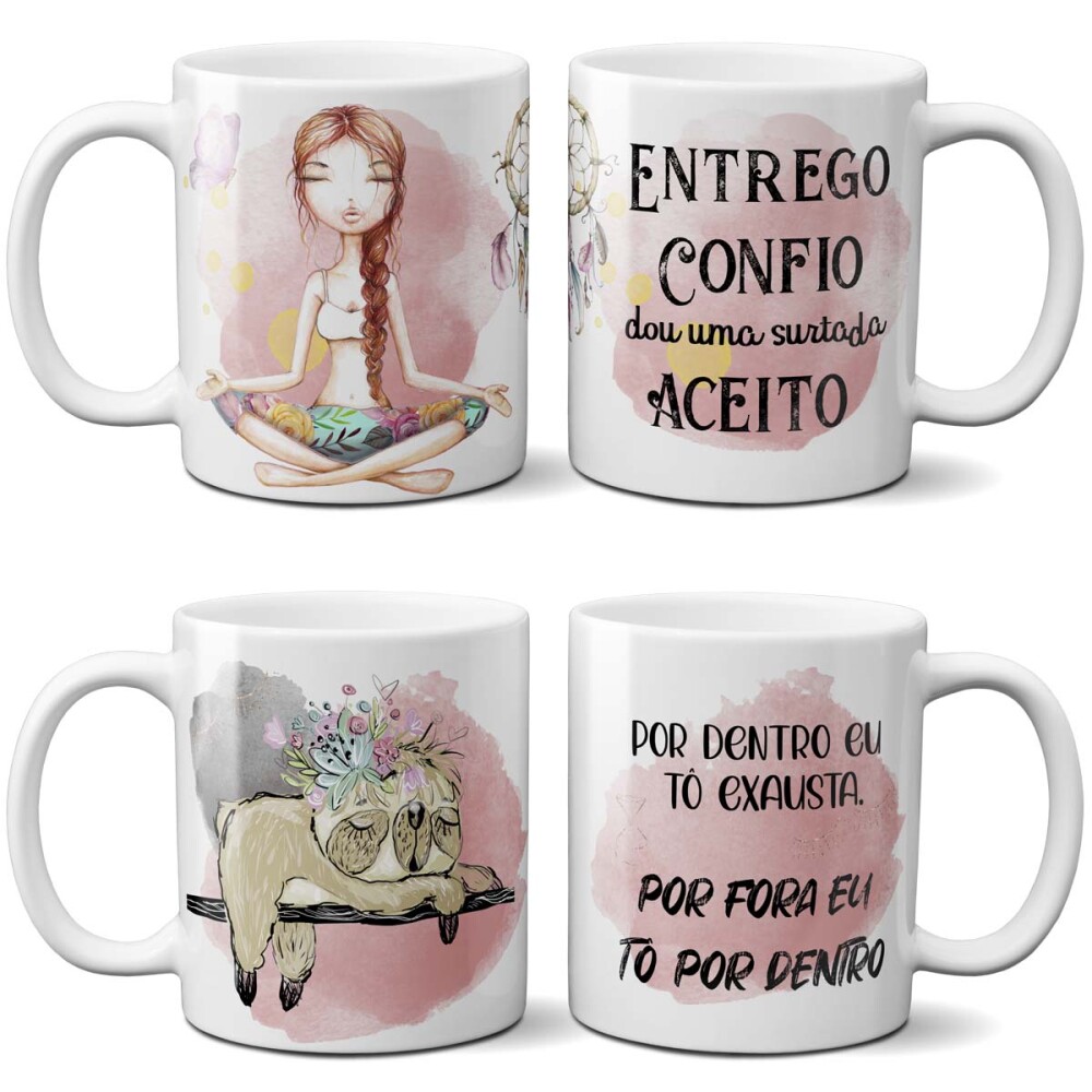 Pacote 11 Artes Chakras Sublimação Canecas Yoga Mockups