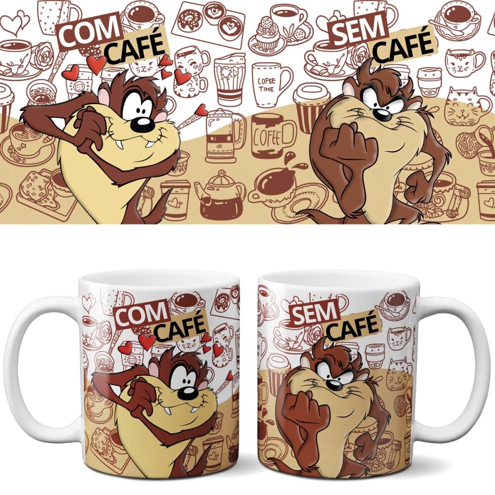 Artes Canecas com Café sem Café Sublimação Mockups