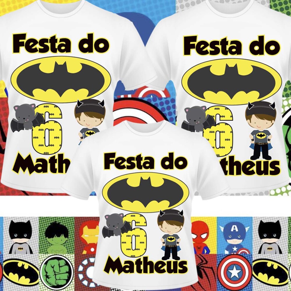 Kit Digital Sublimação Coleção Aniversário Artes Camisetas
