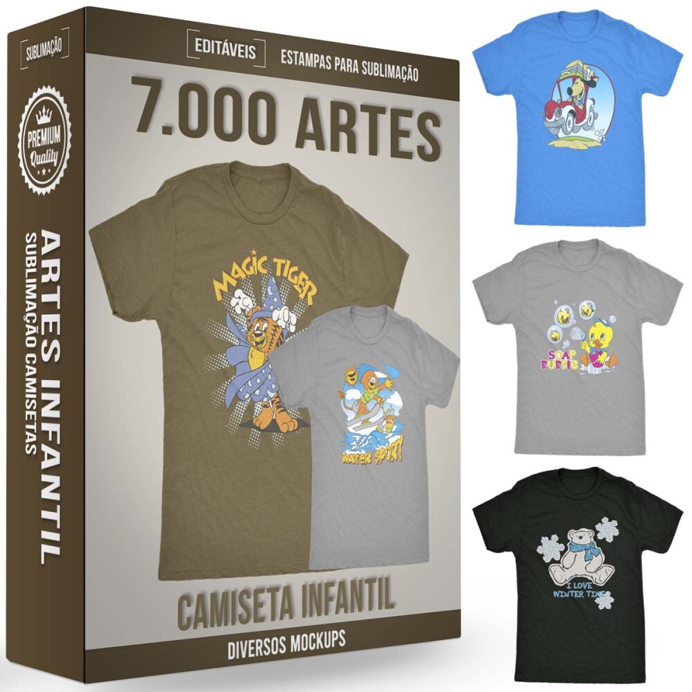 Pacote 7.000 Artes Infantil Crianças Sublimação Camisetas