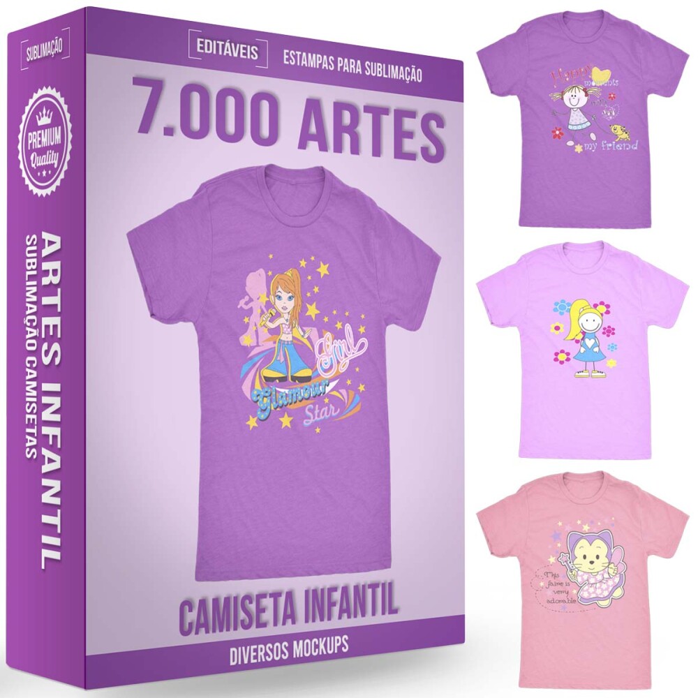 Estampas Infantil Editáveis 7.000 Artes Vetores Crianças