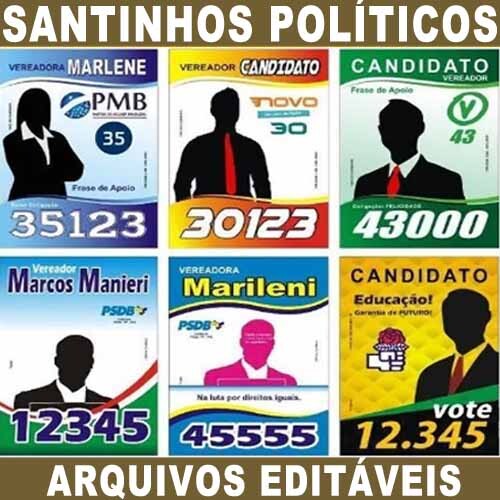 Pacote Artes Santinhos Políticos Eleições Editáveis