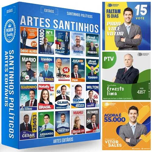 Artes Editáveis Santinhos Políticos Eleições Cdr Psd