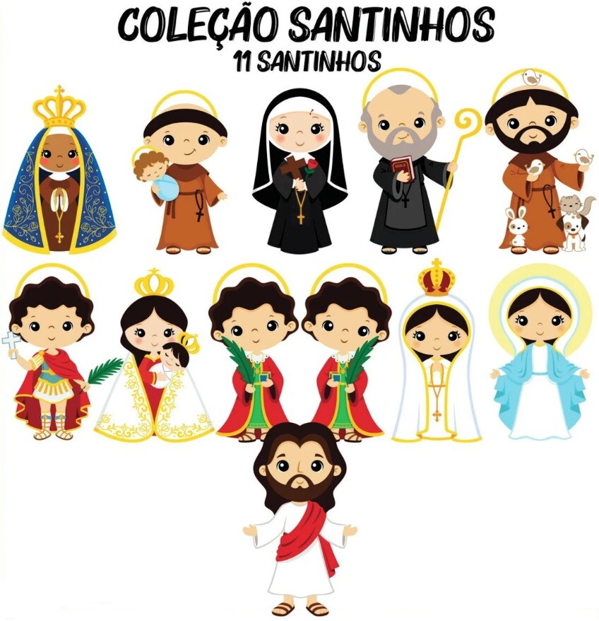 Santinhos Editáveis Arquivos Corel Png Vetores Santos