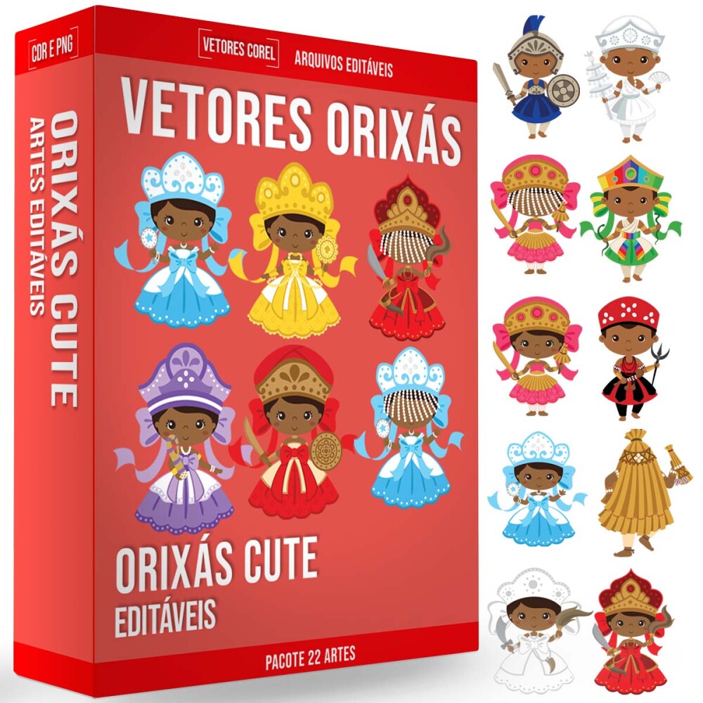Artes Orixás Cute Baby Vetores Editáveis Corel Png