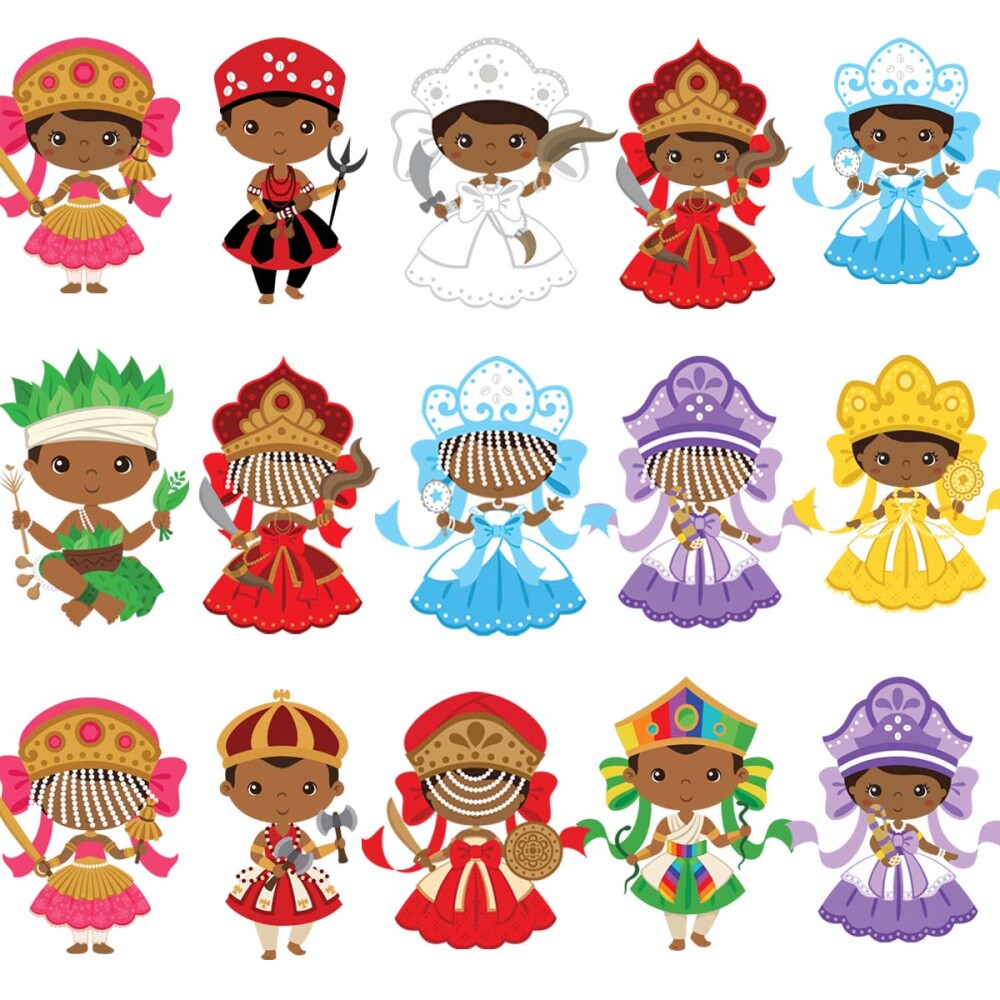 Artes Orixás Cute Baby Vetores Editáveis Corel Png