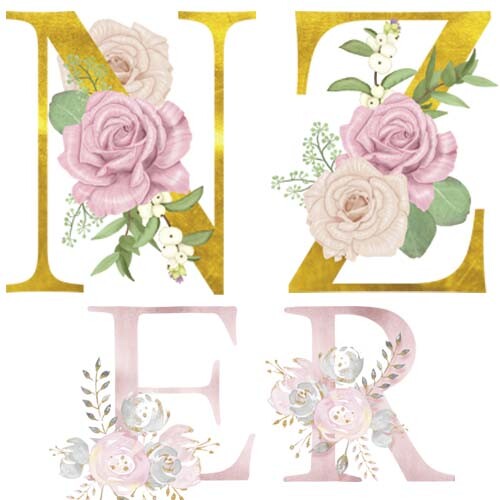Artes Alfabeto Floral Fontes Letras Flores Variadas Flor