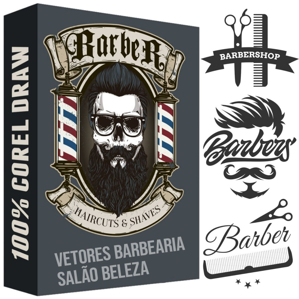 Vetores Salão Beleza Barbearia Tesouraria Artes Estampas