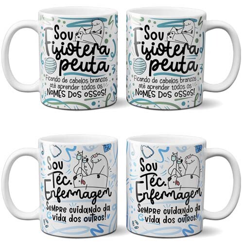 Artes Sublimação Canecas Profissões Estampas Florks Mockups