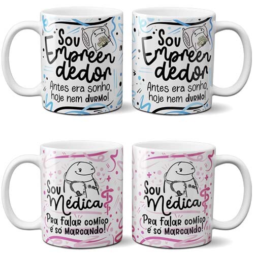 Artes Sublimação Canecas Profissões Estampas Florks Mockups