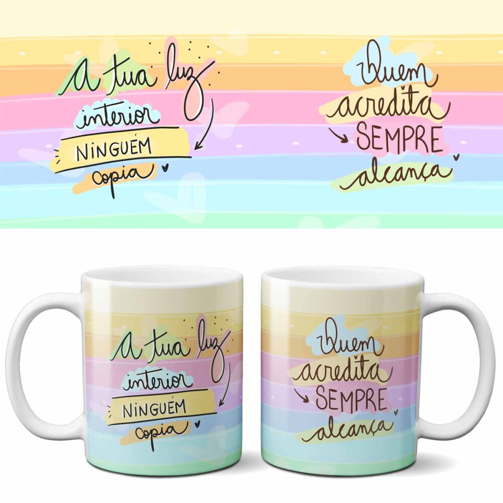 Artes Sublimação Canecas Motivacionais Frases Png Mockups