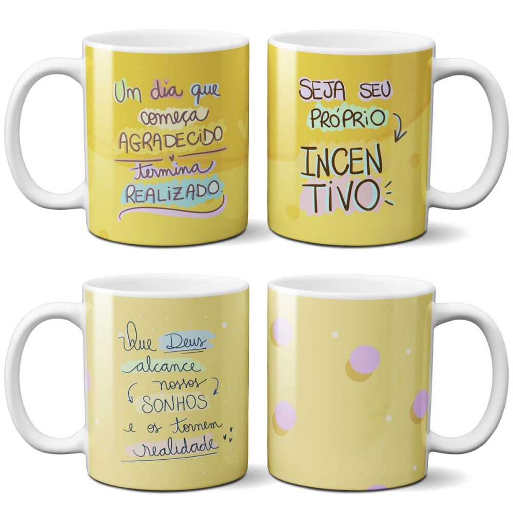 Estampas Canecas Motivacionais Frases Png Mockups Sublimação