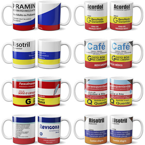 Pacote Artes Canecas Remédios Humor Sublimação Mockups