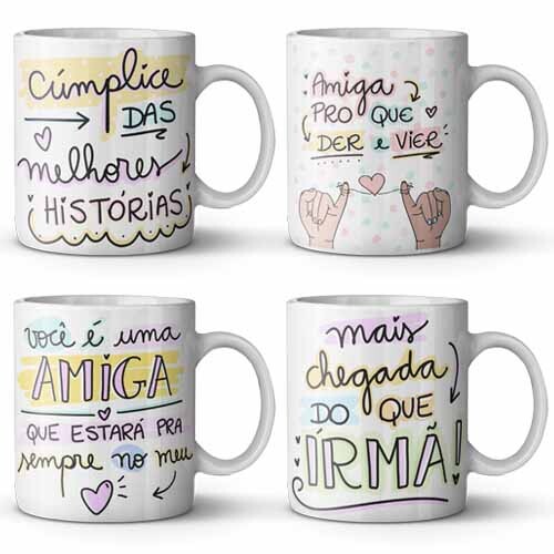 Pack Artes Estampas Frases Amizades Canecas Amigos Sublimação