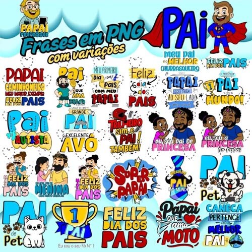 Pacote Artes Pais Sublimação Canecas Camisetas Kit Digital Pers