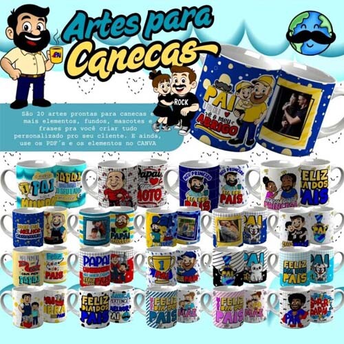 Pack Artes Pais Sublimação Canecas Camisetas Kit Digital Person