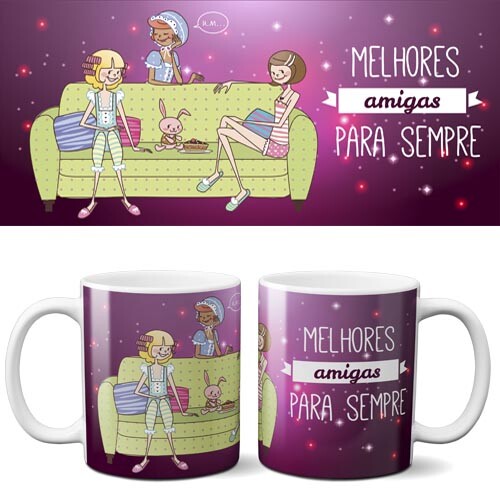 Artes Canecas Amor Amizade Sublimação Editáveis Mockups