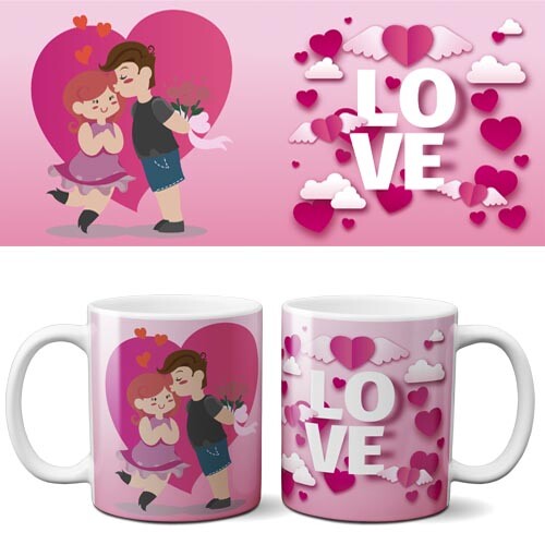 Artes Canecas Amor Amizade Sublimação Editáveis Mockups