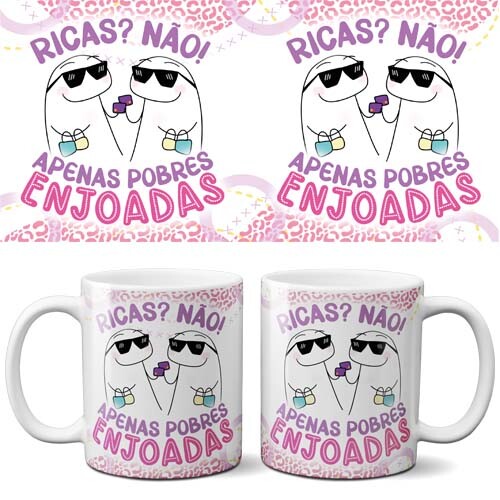 Estampas Sublimação Canecas Amizades Florks Amigos Amigas