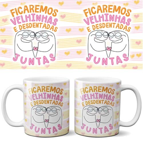 Estampas Sublimação Canecas Amizades Florks Amigos Amigas