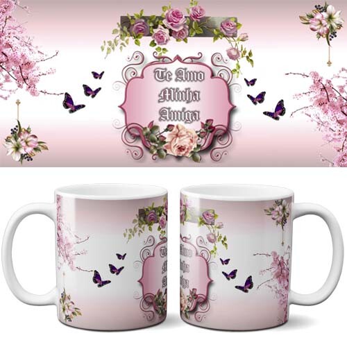 Artes Canecas Amizade Amigos Amigas Sublimação Mockups