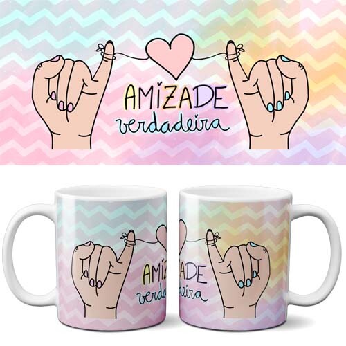 Pack 25 Artes Frases Amizades Amigos Sublimação Canecas