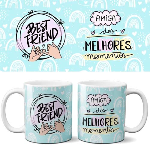 Artes Canecas Frases Amizade Amigo Sublimação Png Mockups
