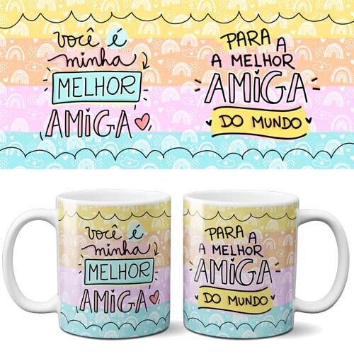 Artes Canecas Frases Amizade Amigo Sublimação Png Mockups