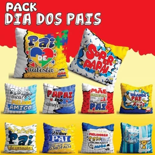 Artes Dia Dos Pais Sublimação Almofadas Color Kit Digital Mocku