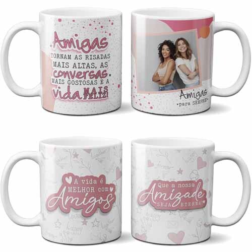 Estampas Artes Amizade Amigo Sublimação Canecas Vtg08
