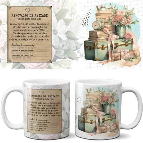 Artes Sublimação Canecas Dia do Amigo Amizade Ykn08 Corel