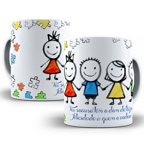 Artes Canecas Autista Autismo Sublimação Mockups Estampas