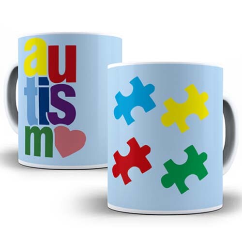 Pacote 60 Artes Estampas Canecas Autista Autismo Editáveis