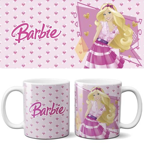 Artes Canecas Barbie Estampas Editáveis Sublimação Mockups