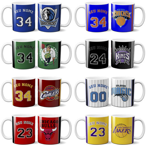 Artes Nba Basquete Sublimação Canecas Editáveis Corel