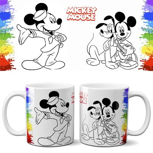 Pack Artes Colorir Canecas Sublimação Pintar Mockups