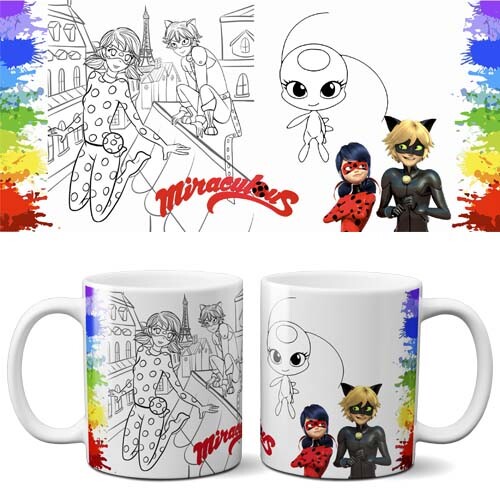 Artes Sublimação Canecas Colorir Desenhos Mockups