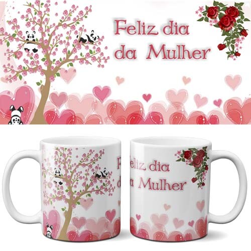 Pacote Artes Canecas Dia Mulher Mulheres Estampas Mockups