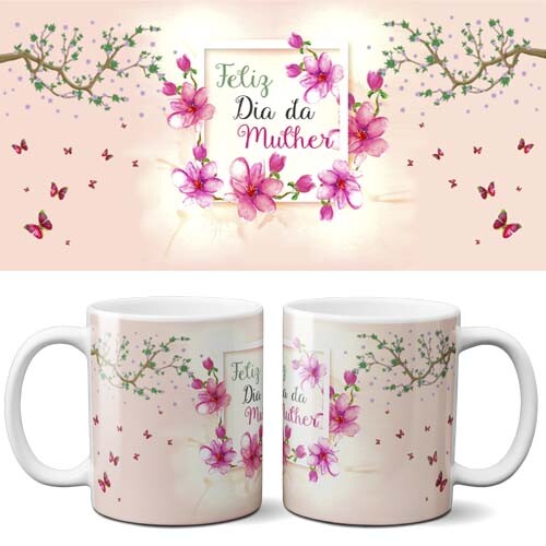 Pacote Artes Canecas Dia Mulher Mulheres Estampas Mockups
