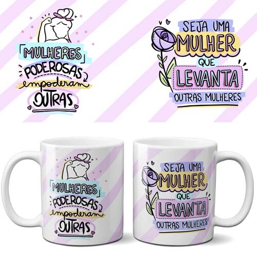 Pacote 20 Artes Estampas Canecas Dia Mulher Mulheres Png