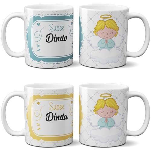 Artes Dindo Dinda Sublimação Canecas Editáveis Mockups