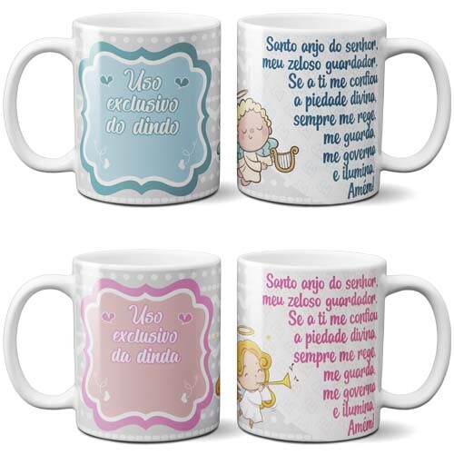 Estampas Dindo Dinda Editáveis Artes Sublimação Canecas